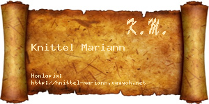 Knittel Mariann névjegykártya