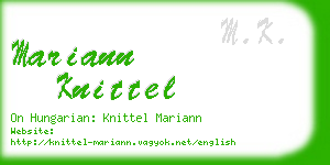 mariann knittel business card